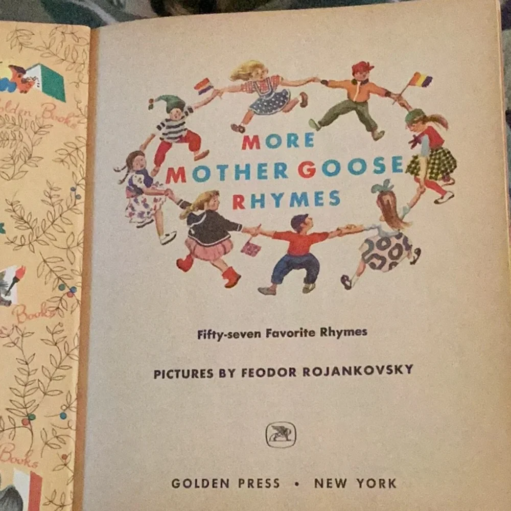 🪿 More Mother Goose Rhymes Vintage CHILDRENS Little Golden BOOK Originally .29